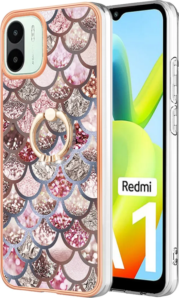 Cover Xiaomi Redmi A1 Coffee Design - Custodia TPU con Ring Holder