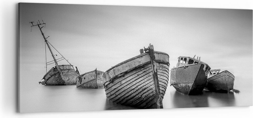 Bild auf Leinwand - Leinwandbild - Einteilig - £ódŸ Wrack Schiff - 120x50cm - Wand Bild - Wanddeko - Wandbilder - Leinwanddruck - Bilder - Wandd...