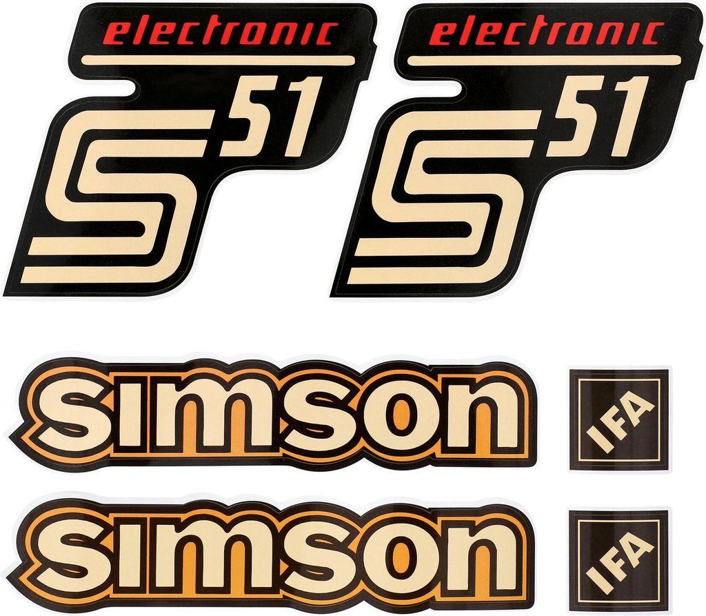 Set decorativo "Electronic" 6 pezzi, giallo - per Simson Immagine del prodotto 