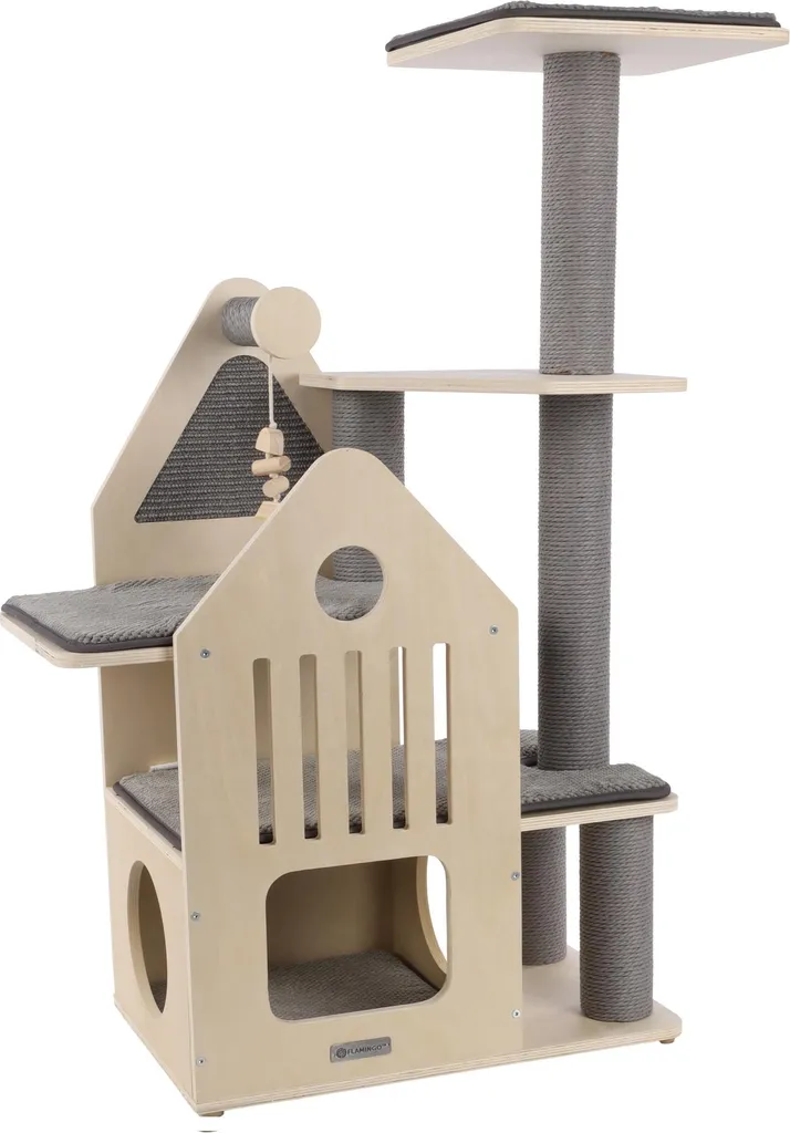 Arbre à chat stable pour protéger vos meubles avec maisonnette et repos