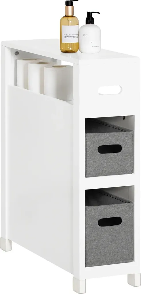 Meuble de stockage gain de place BLANC à paniers coulissants amovibles