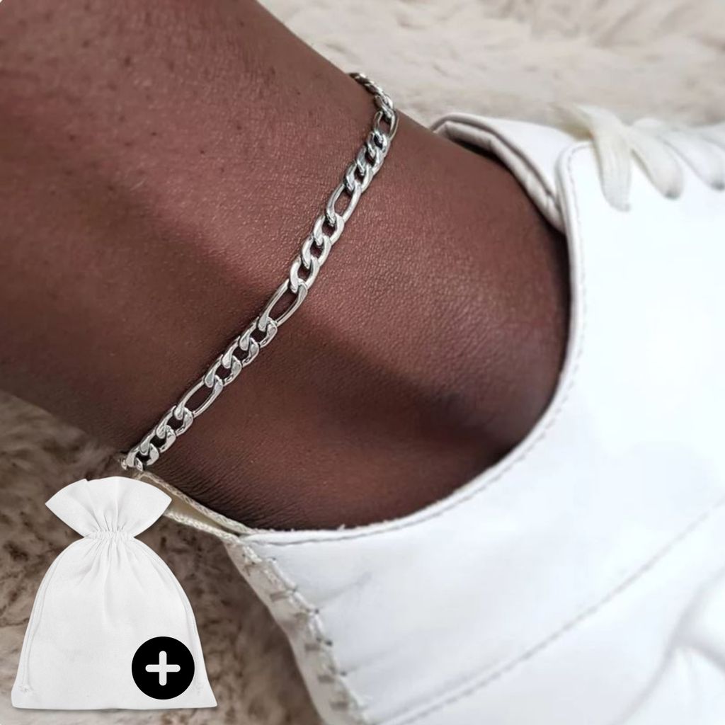 Fußkettchen Fußkette Fußschmuck Fußband Gliederkette Silber Produktbild 