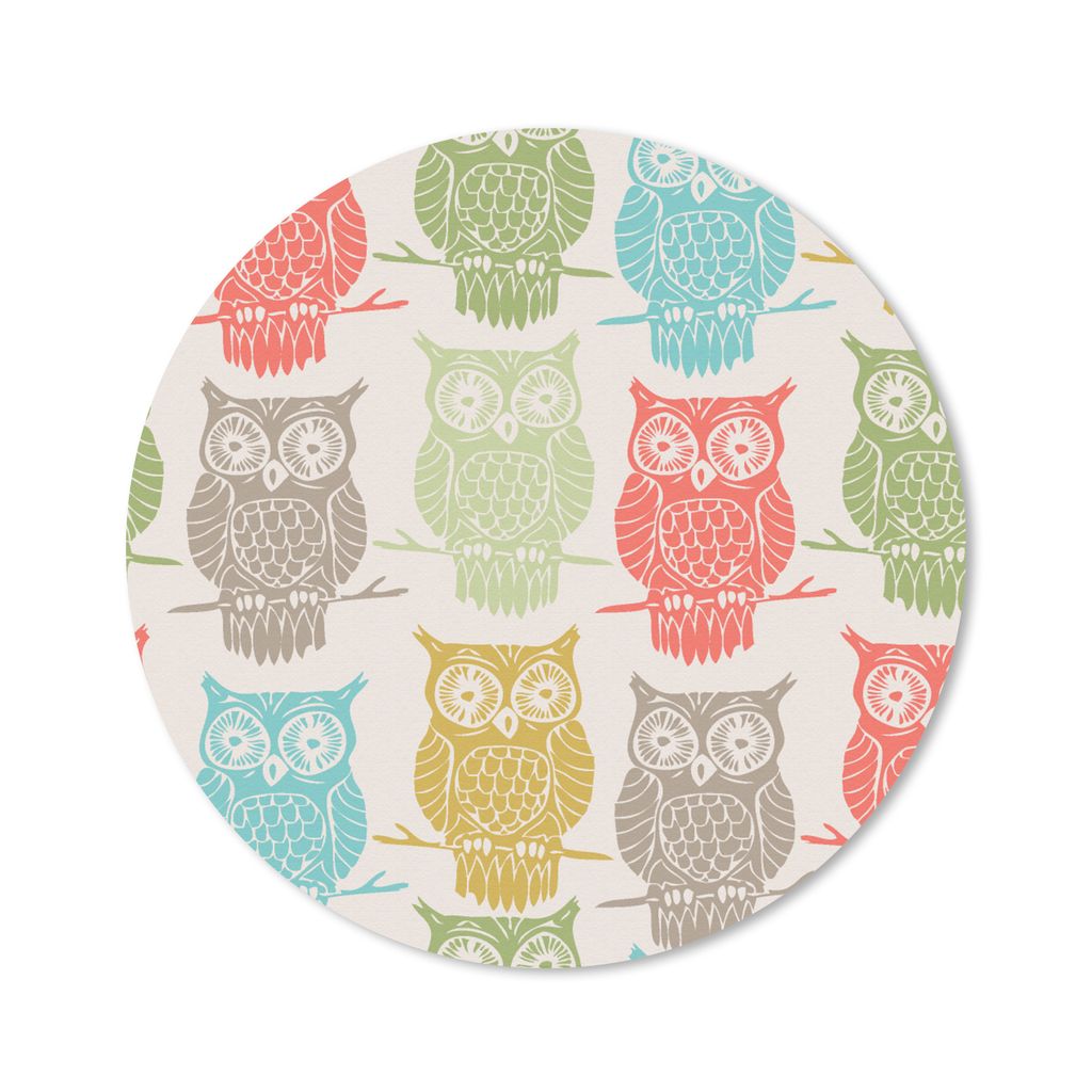 MuchoWow Mauspad Mousepad Muster - Eule - Vögel 50x50 cm - Mousepads - Maus Mat - Pad - Mausunterlage - Vinyl