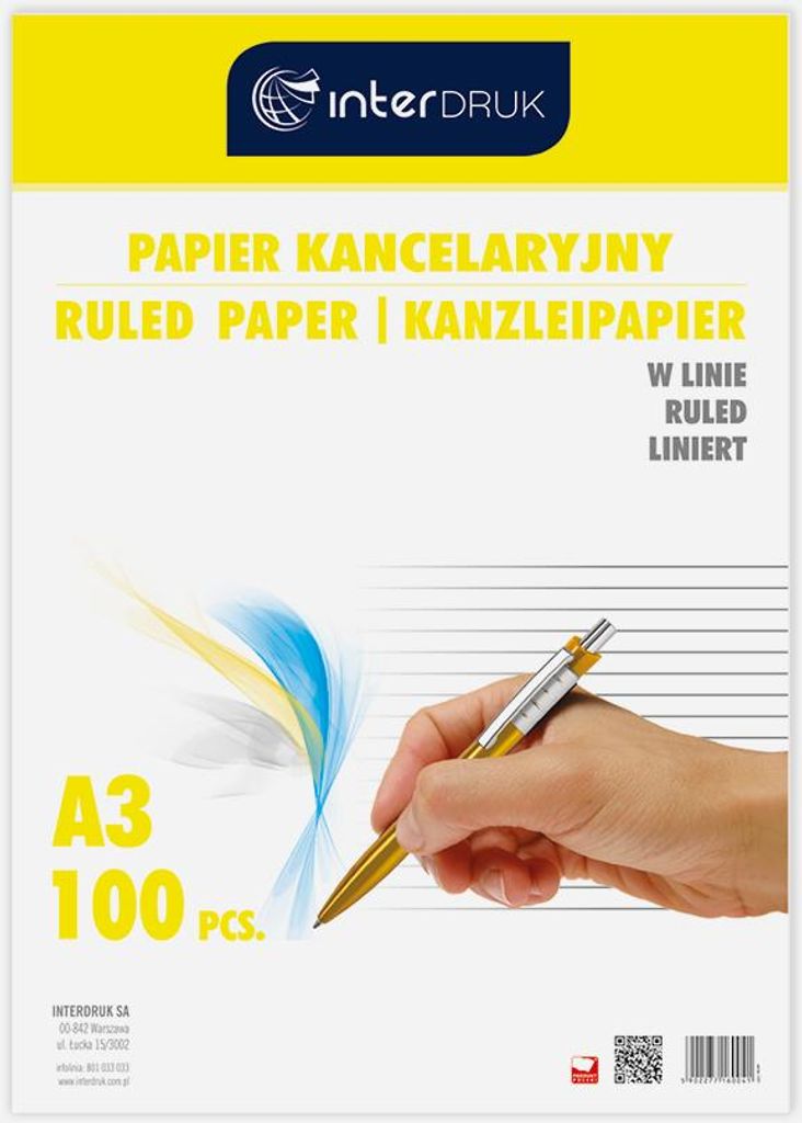 Nd39_73067 Papier Kancelaryjny A3/100Ark Lin Inte Zdjęcie produktu 