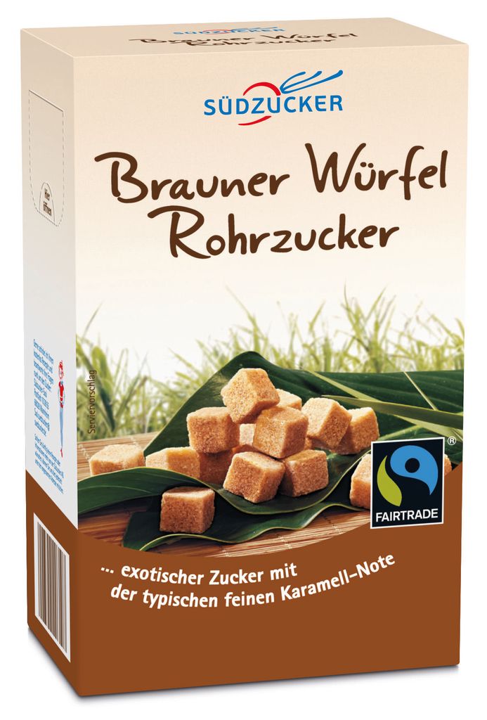 Südzucker Brauner Würfel Rohrzucker Fair Trade exotischer Zucker 500g