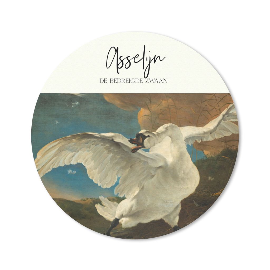 MuchoWow Mauspad Mousepad Gemälde - Der gefährdete Schwan - Jan Asselijn 20x20 cm - Mousepads - Maus Mat - Pad - Mausunterlage - Schreibtischmatte