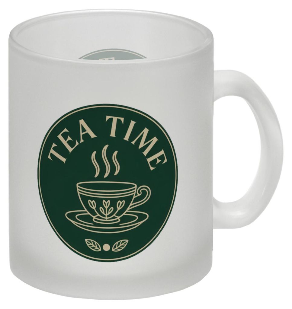 Tea Time Glas Tasse mit Teetasse für Tee-Liebhaber