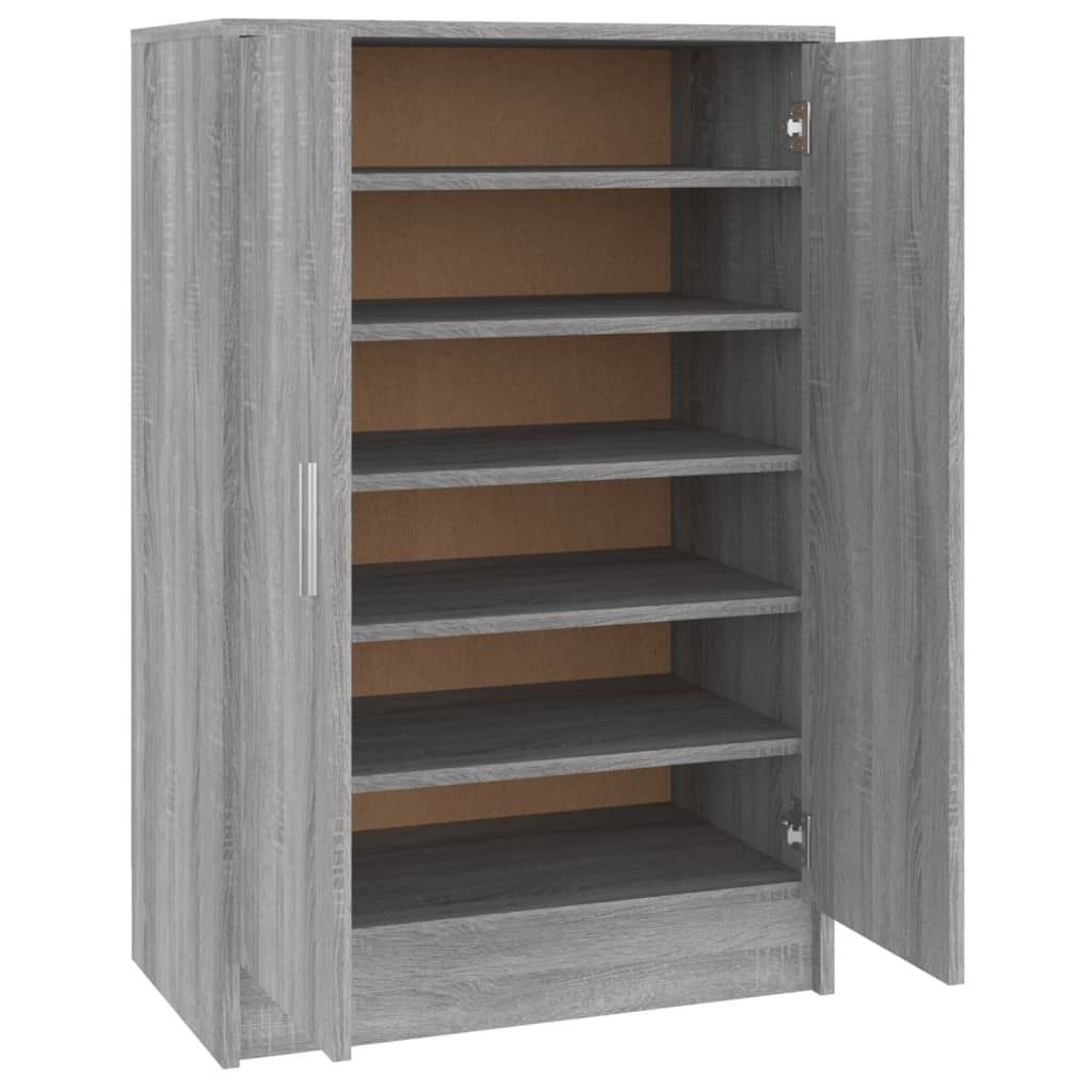 vidaXL Schuhschrank Grau Sonoma 60x35x92 cm Holzwerkstoff