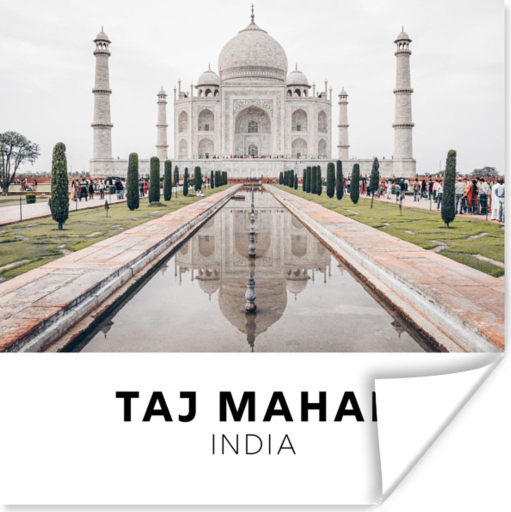 MuchoWow Poster Indien - Taj Mahal - Architektur 50x50 cm - Wohnzimmerdekoration