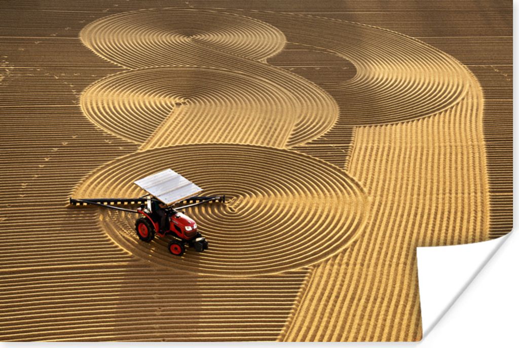 MuchoWow Poster Traktor - Kreis - Land 180x120 cm - Fotoplakat