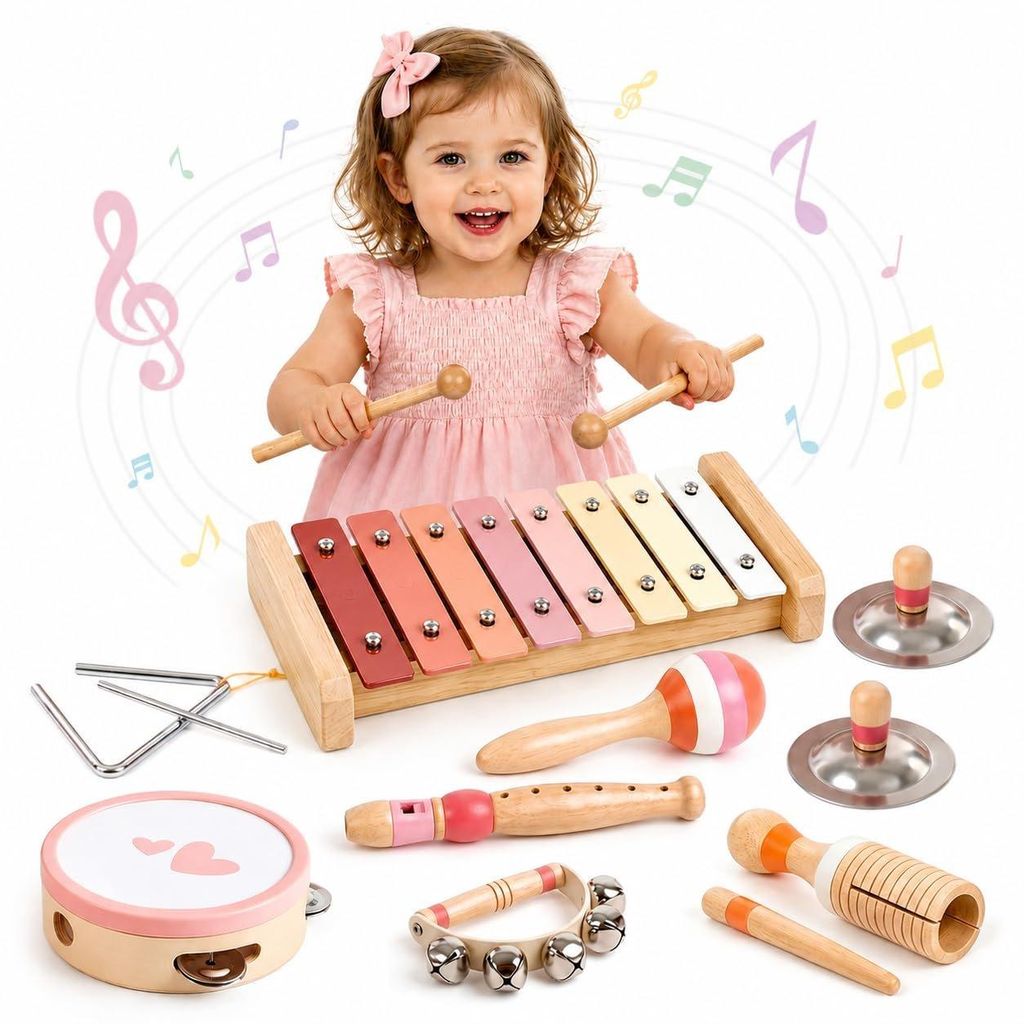 Musikinstrumente Kinder ab 3 Jahre Xylophon Trommel Produktbild 
