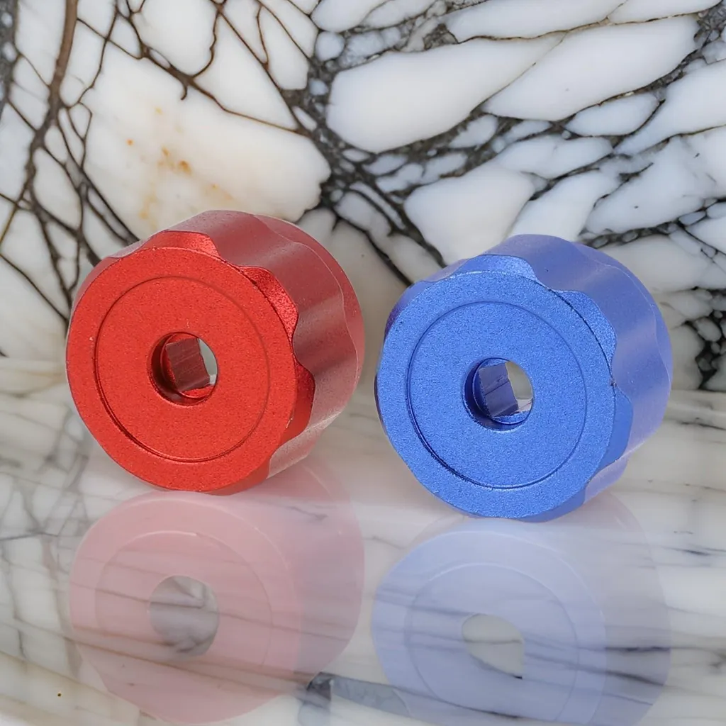 Bouton Rotatif pour Distributeur et Robinet - Kit Rouge-Bleu en Métal