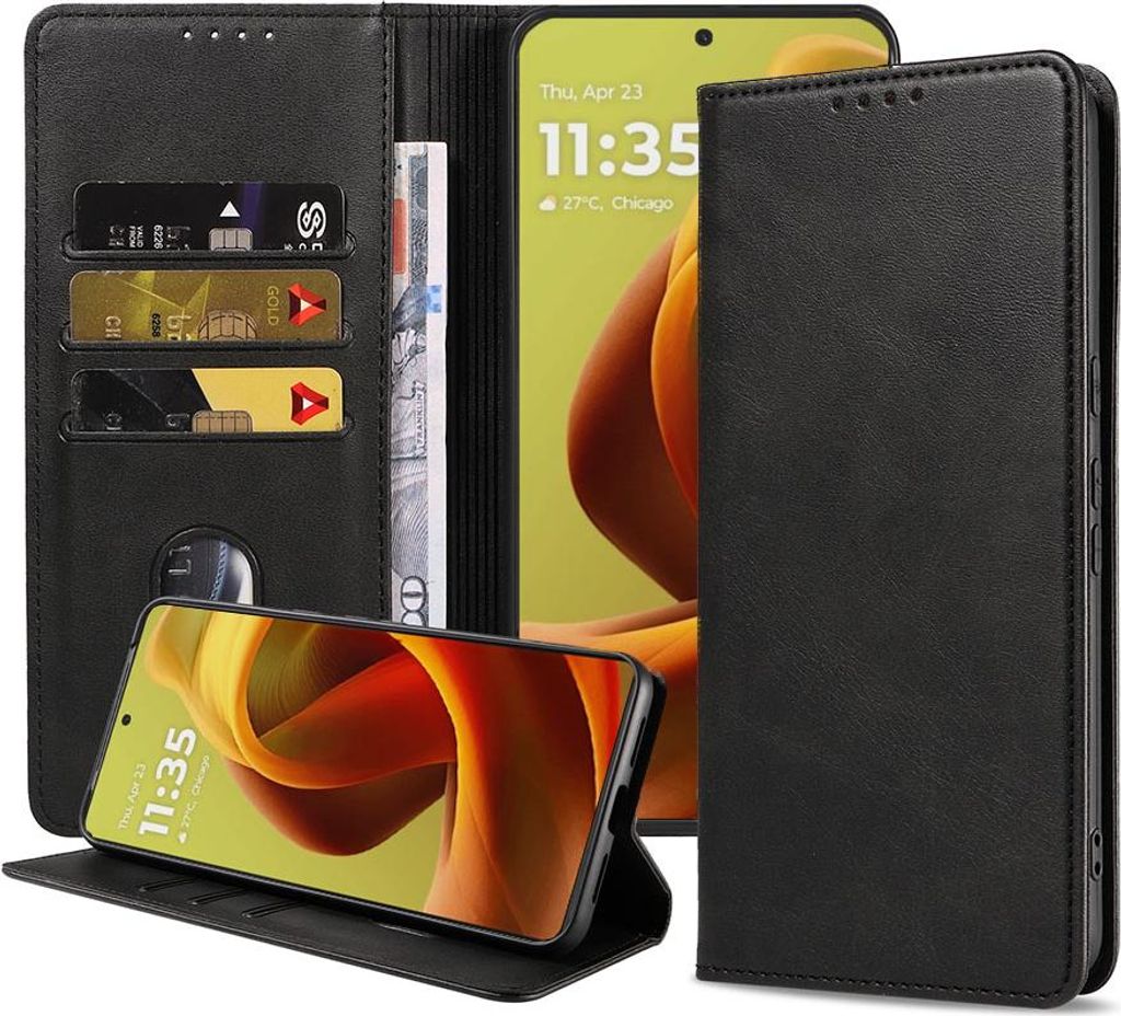 Geeignet für Motorola Edge 50 Fusion / Moto G85 Handytasche Kunstleder mit Magnetverschluss und Kartenhalter Bookcase mit Klappe - Wallet Case mit...