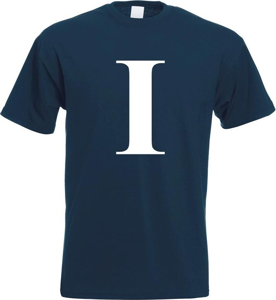 Kiwistar - T-Shirt - Navy - Buchstabe I - Alphabet Motiv Bedruckt Funshirt Design Print - mit Motiv Bedruckt - Funshirt Design - Sport - Freizeit -...