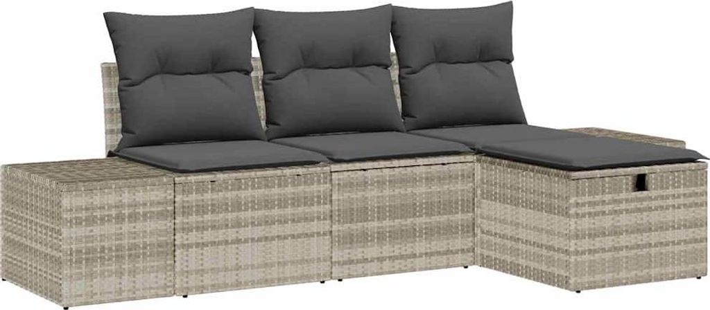 Möbel Gartenmöbel - Outdoor-Lounge - Sofa Set mit Kissen 4er Set,multifunktional& Moderne - Poly-Rattan - Gartengarnitur - Gartensofas CLORIS4462958