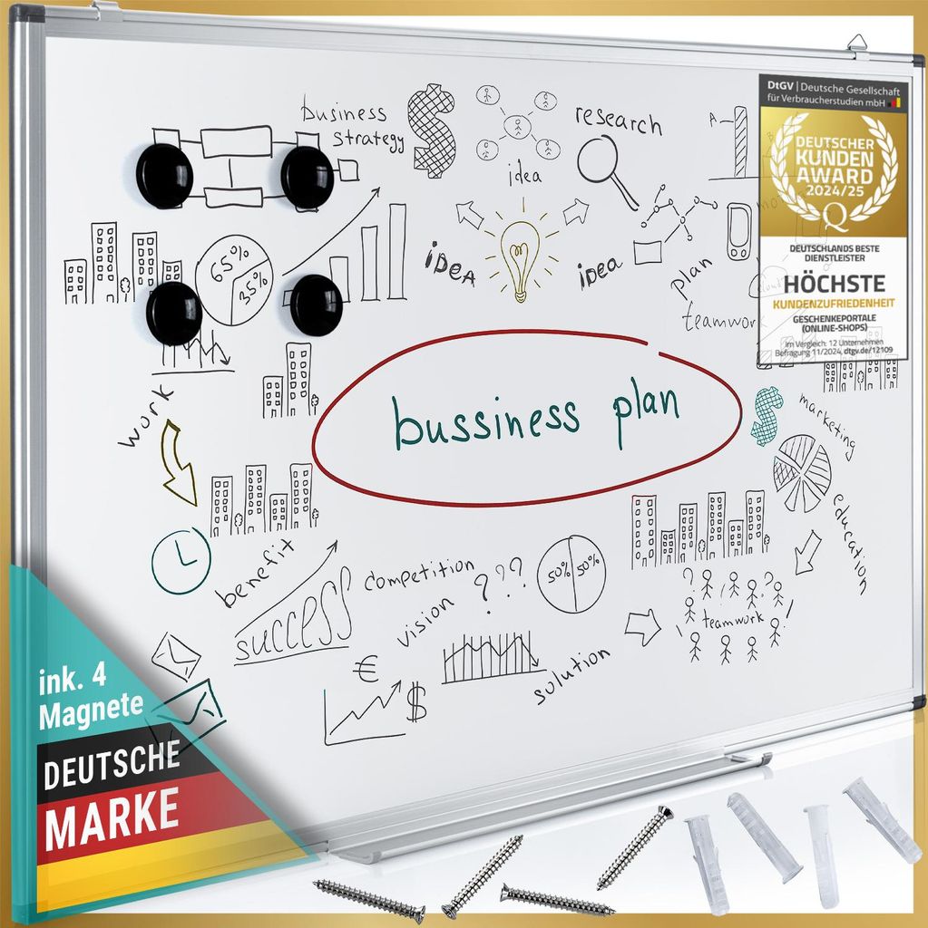 Offize Wizard Premium Whiteboard Deluxe 90 x 60 cm Produktbild 