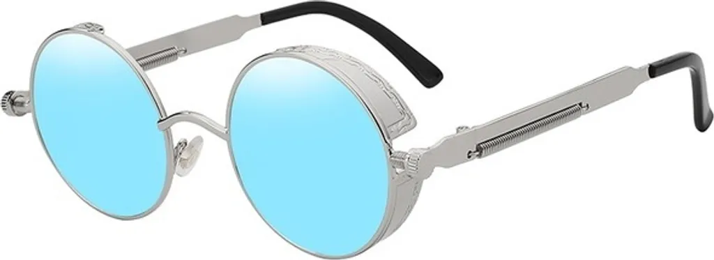 Lunettes de soleil Steampunk pour festival et cosplay verres bleus