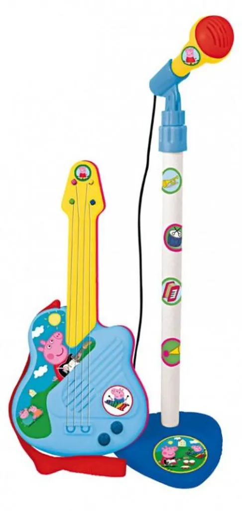 Guitare et micro Peppa Pig interactifs - Jouet musical rose et bleu