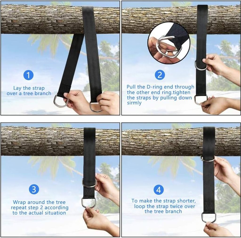 Schaukel Befestigung 2er Set - Hängematte Aufhängung Mit Karabinern