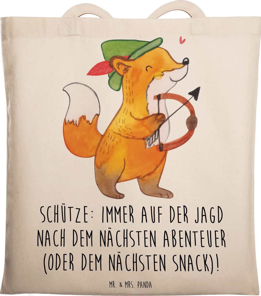 Mr. & Mrs. Panda canvas tasche Abenteuer Schütze - Transparent - Geschenk, Tierkreiszeichen, Horoskop, Abenteuerlust, Neugierde, Optimismus, Schü...