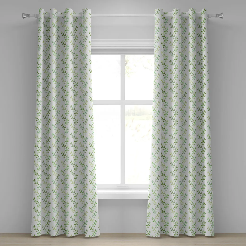 Rideau de salon vert 280 cm x 245 cm pour ambiance naturelle et calme