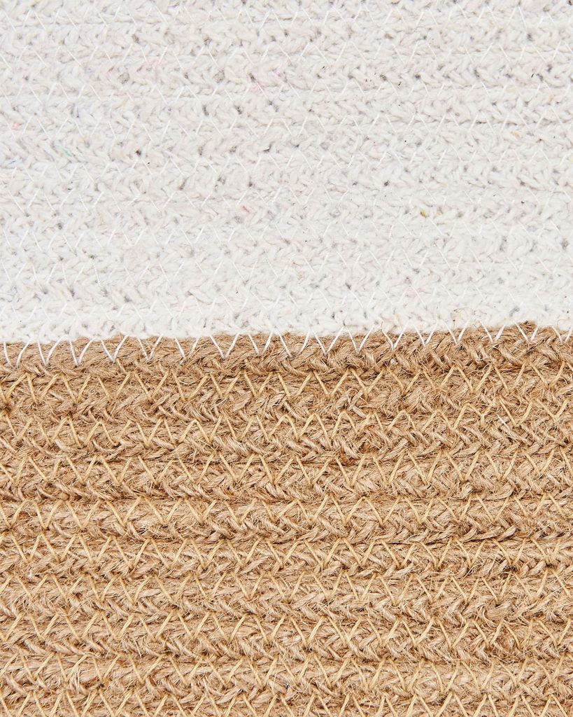 BELIANI Textilkorb 2er Set Weiß u. Beige aus Baumwolle Jute Produktbild 8