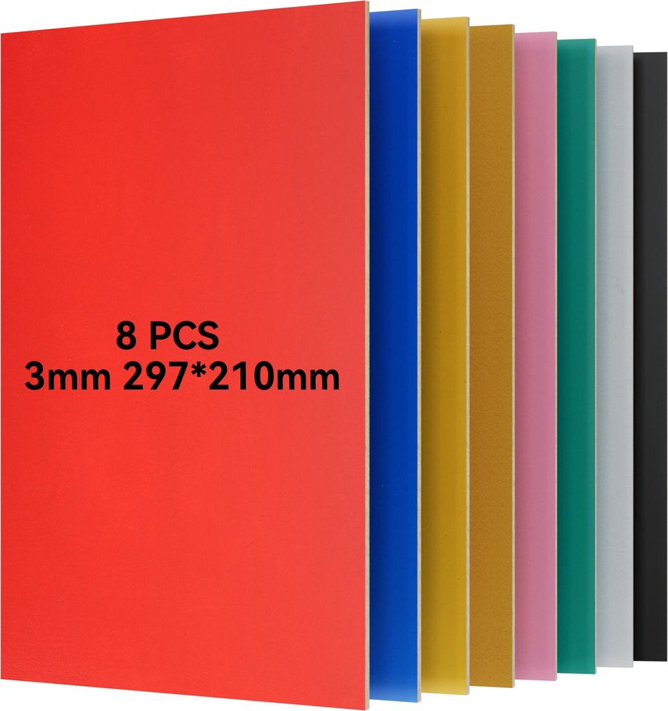 8 Stück A4 Buntes Sperrholz 3mm für Modellbau, Lasergravur, Schneiden – Umweltfreundlich & Farblos, Ideal für DIY-Projekte