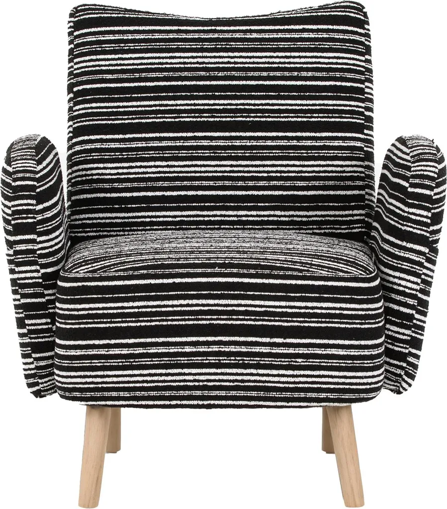 Fauteuil confortable avec poche, design motifs circulaires, bois - Salon
