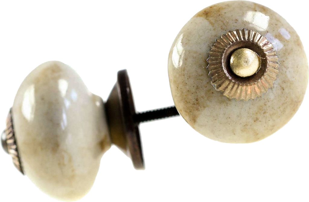 1 Möbelknopf, Möbelgriff, Möbelknopf, Knauf Keramik 40 mm, sandstone #3434