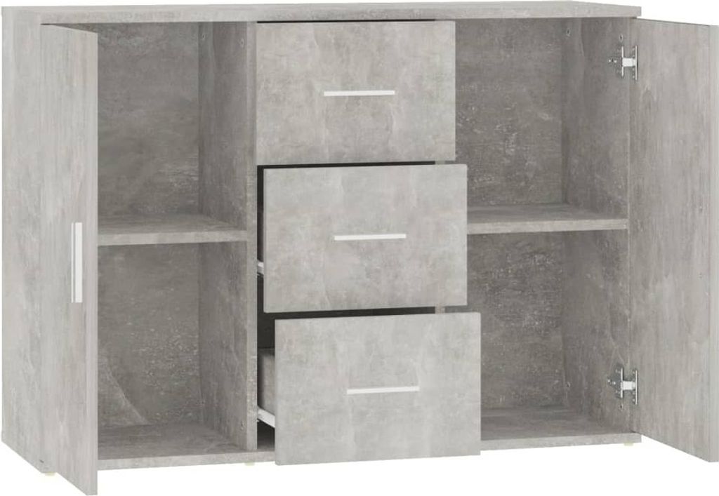 Möbel Sideboard - praktischem Design - Wohnzimmerschrank - Kommde für Flur - Betongrau 91x29,5x65 cm Holzwerkstoff Top4946335