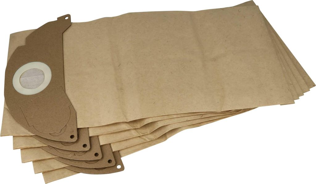 vhbw 5x Staubbeutel kompatibel mit Kärcher WD 2 Premium, WD 2.500, WD 2 Premium Basic, WD 2.400 M Staubsauger - 24cm x 22cm braun