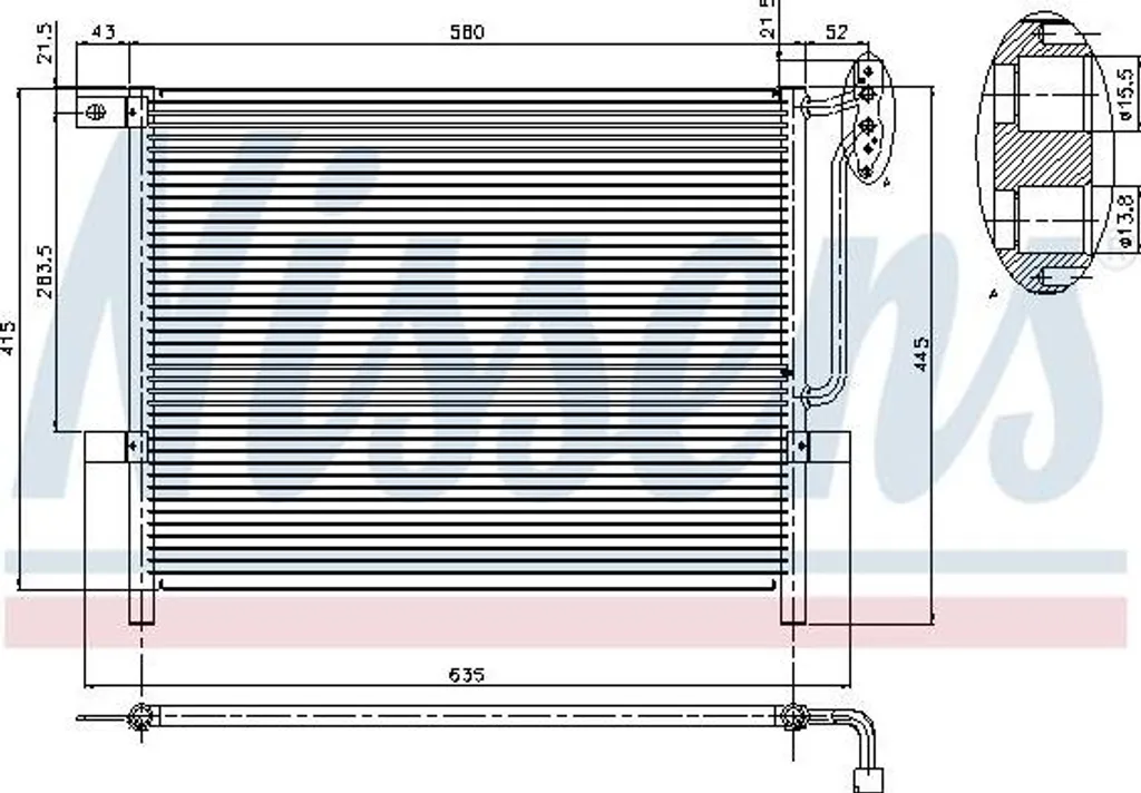 Condenseur Clim Nissens 94894 en Aluminium Robuste avec Filtre Intégré