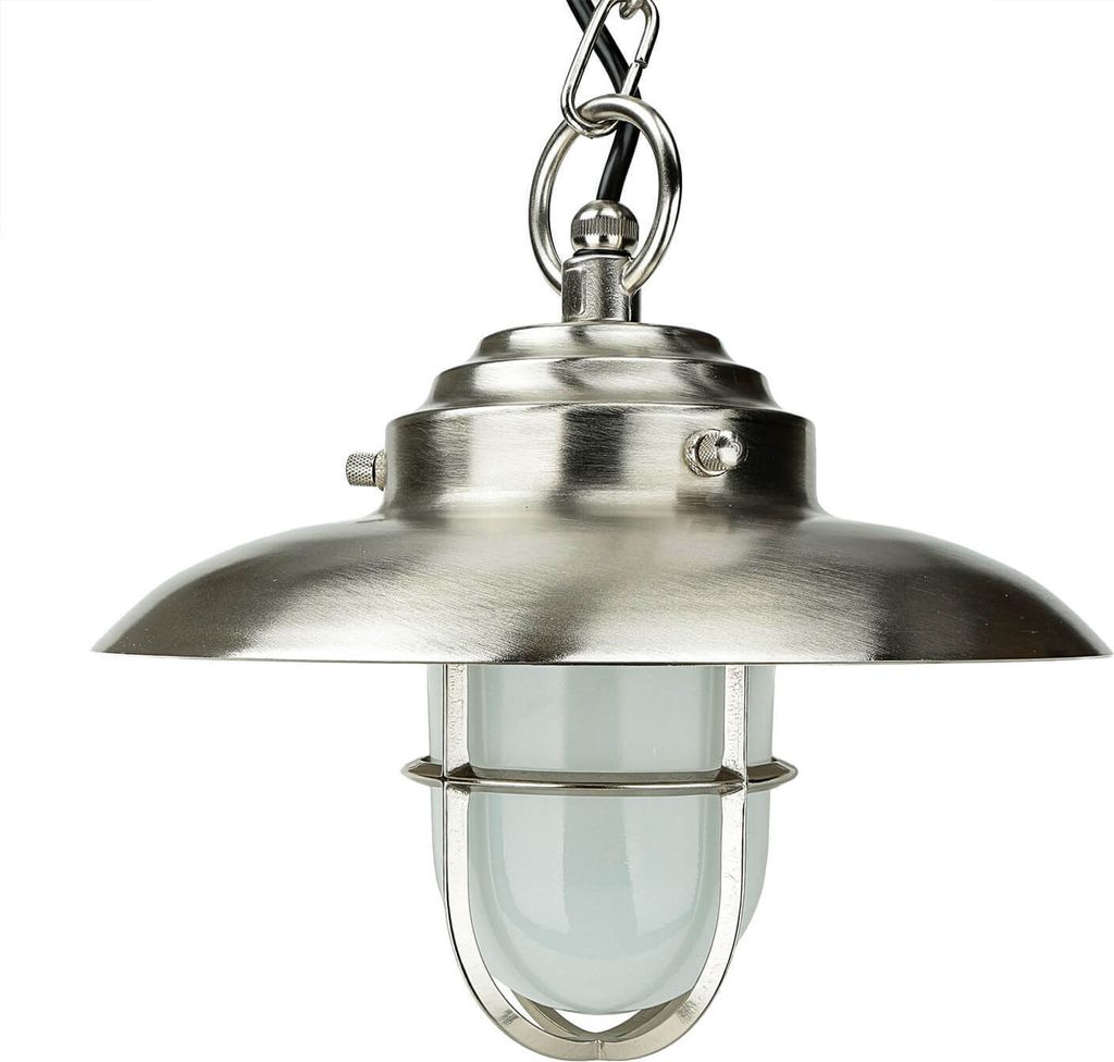 Außenleuchte hängend Messing massiv Glas IP54 E27 Ø 23 cm Messing Maritim Hängelampe außen
