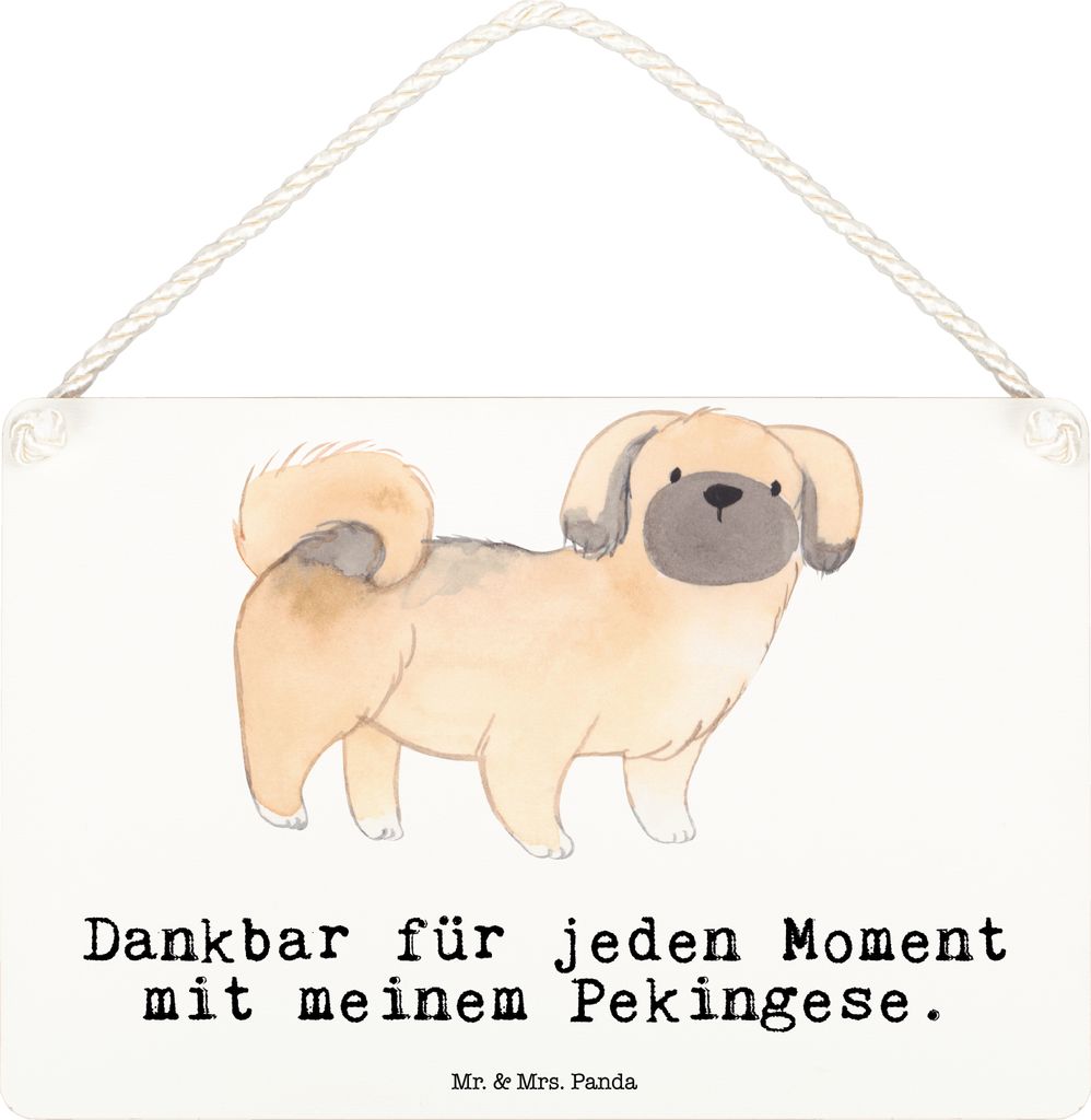 Mr. & Mrs. Panda Schild Pekingese Moment DIN A6 - Weiß - Geschenk, wandtafel, Wandbild Holz, Türschild, holzbild, Peking-Palasthund, Pekinese, Ho...