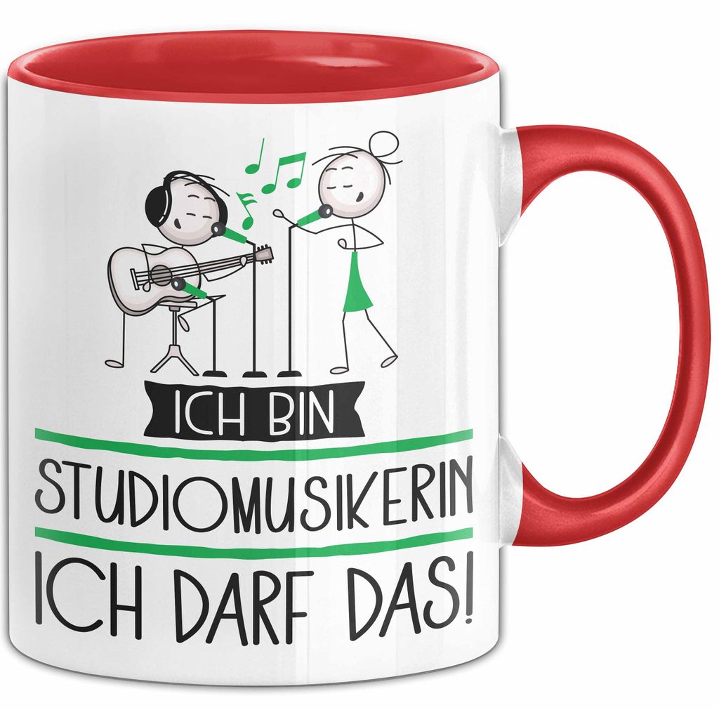 Geschenk für Studiomusikerin Tasse Lustige Geschenkidee Geburtstag Ich Bin Studiomusikerin Ich Darf Das (Rot)