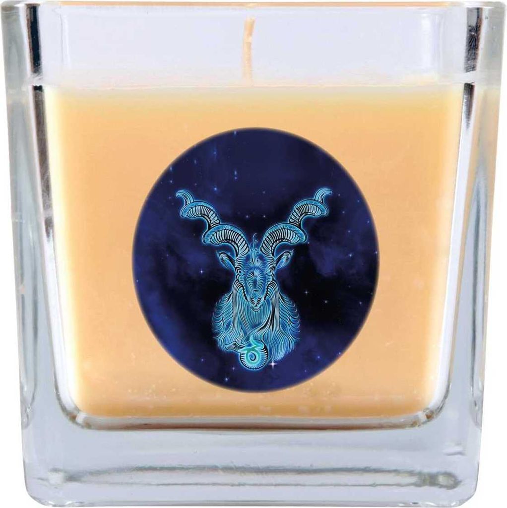 HS Candle "Sternzeichen" Duftkerze Vanille im Bonbonglas ( Steinbock ) - viele Motive zur Auswahl, 190g - Brenndauer bis zu 50 Std - Capricorn