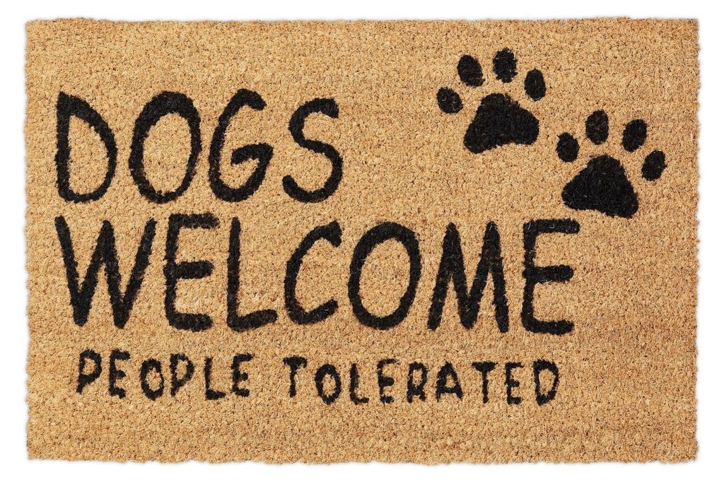 Relaxdays Fußmatte Kokos, "Dogs Welcome", 60 x 40 cm, Produktbild 