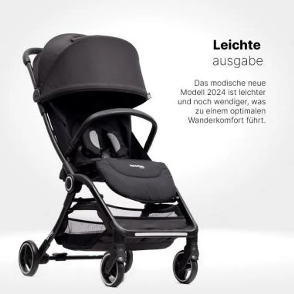 Poussette Canne Compacte Magic Fold S1 Plus Hamilton Noir pour Bébé Mobile - 10