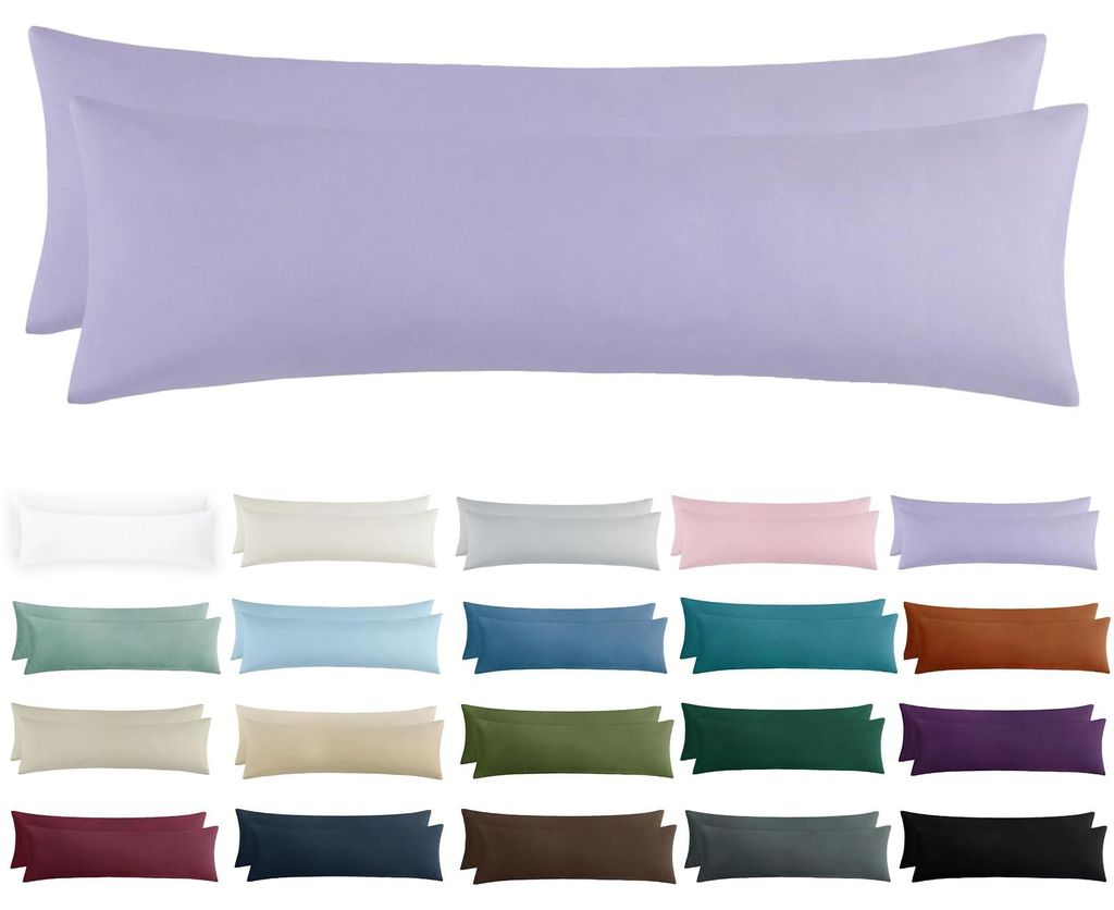 Kissenbezug für Seitenschläfer 40 x 145 cm – 2er-Pack Kissenbezüge für Seitenschläfer, Lavendel, mit Reißverschluss, aus weicher Mikrofaser...