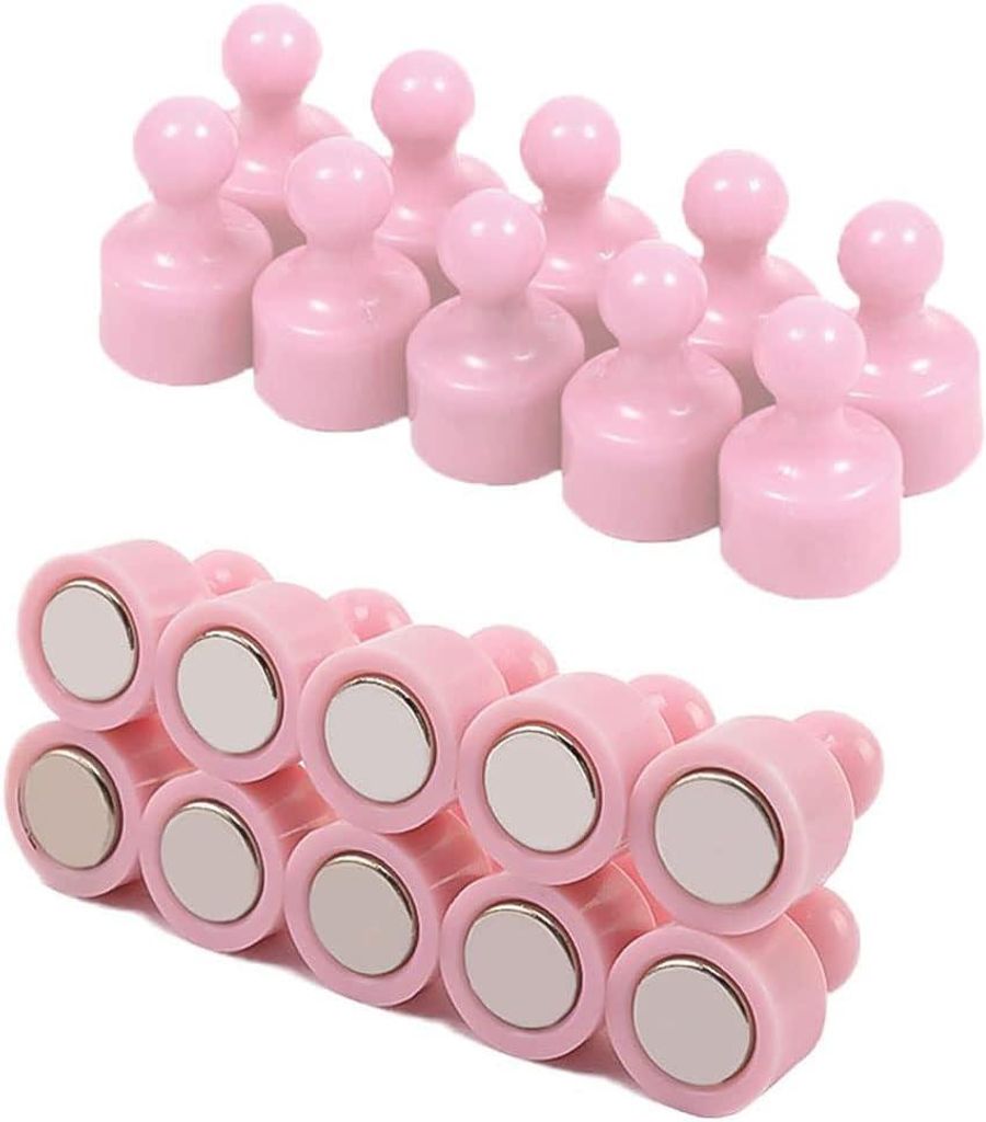 Starke Neodym -Magnete Kühlschrank 20 Packmagnetschubstifte Whiteboard Card Perfect Home Kitchen Office School Klassenzimmer Mini Größe Pink