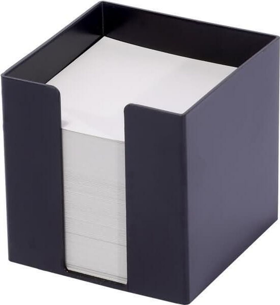 M&M Zettelbox schwarz inkl. 700 Notizzettel weiß