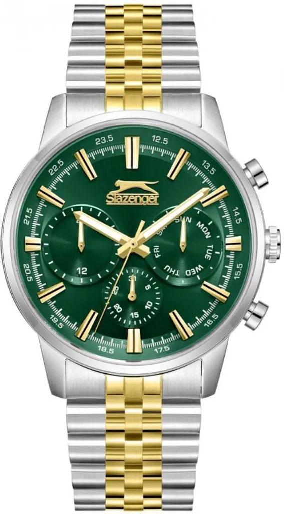 Montre analogique pour homme Slazenger avec bracelet acier et fond vert