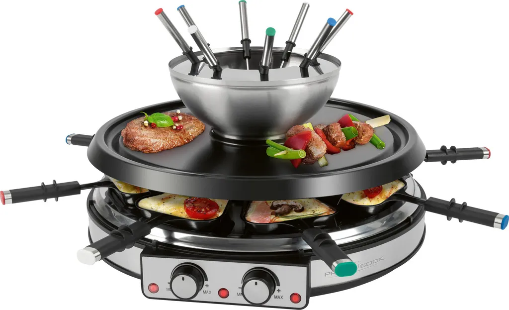Appareil à raclette et fondue 8 personnes Proficook PC-RG/FD1245