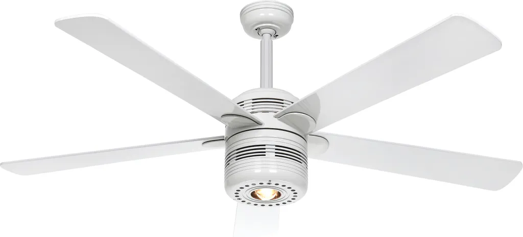 Grand ventilateur de plafond blanc 132cm avec plafonnier à chaînettes