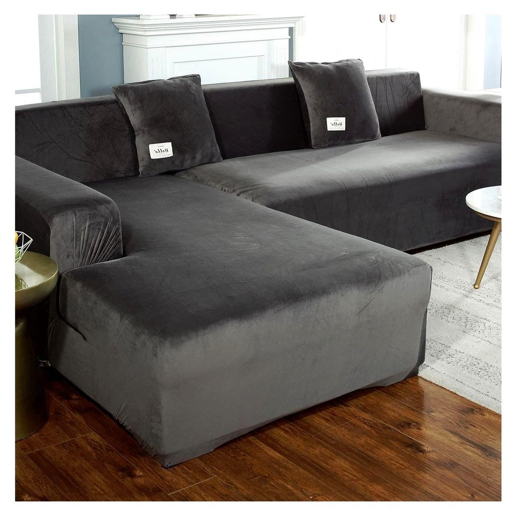 Ecksofa Bezug L-Form beige für das Wohnzimmer, elastischer Sofabezug für 2, 3, 4 und 5-Sitzer, Couchüberwurf für das Ecksofa, Möbelüberwurf