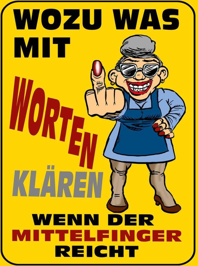 vianmo Holzschild 40x30 cm Wozu Wörter Mittelfinger reicht