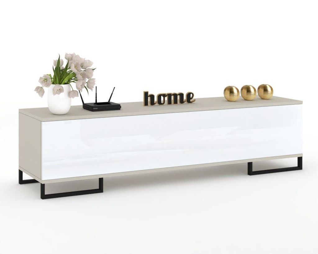TV-Lowboard Fernsehschrank SIMPLY STEHEND Cashmere/Weiß Produktbild 