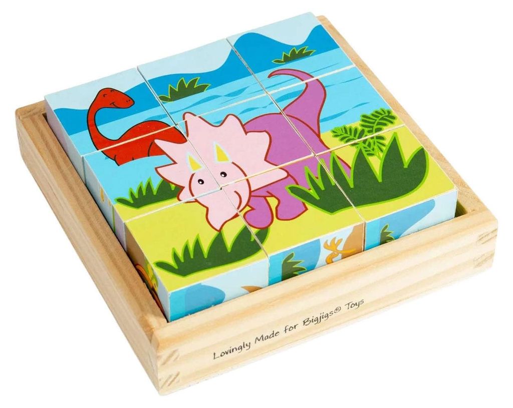 Puzzle en bois « Dinosaures » de Bigjigs - 9 pièces Image du produit 