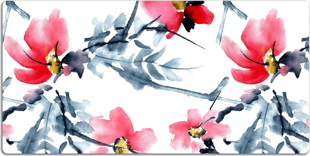 Schreibtischmatte Tischunterlage 90x45 cm Mauspad - Blumenmuster