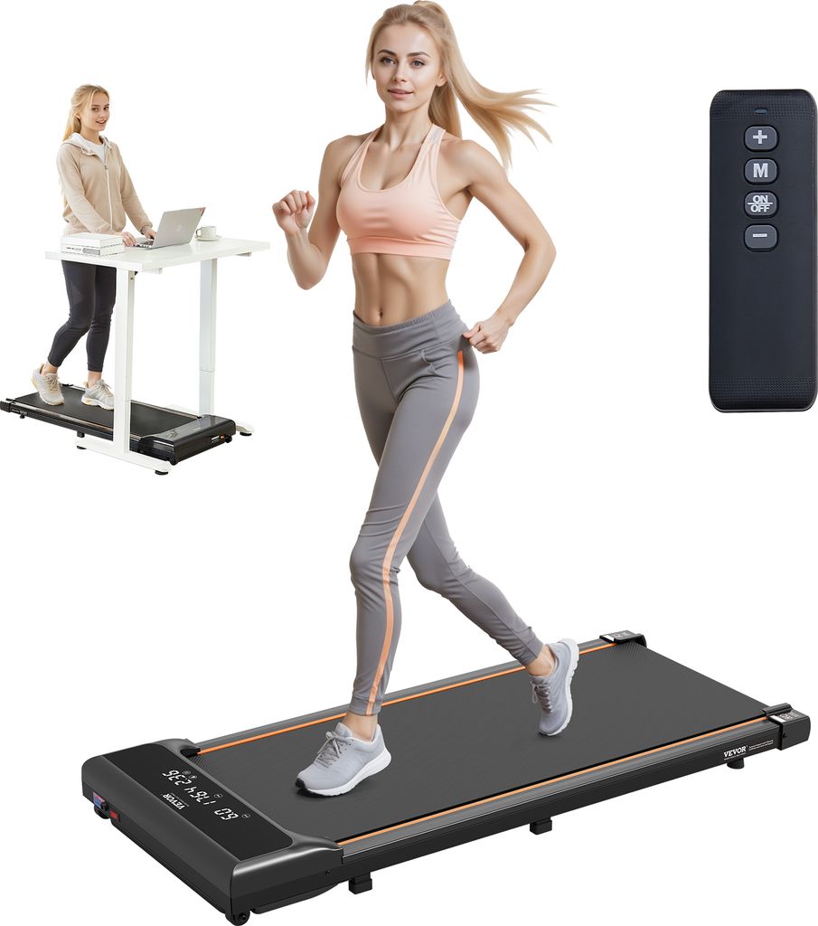 VEVOR Walking Pad Laufband unter den Schreibtisch, Laufband zum Arbeiten, funktionierendes Laufband mit 120 kg Tragkraft, tragbares Pad mit 2,5 PS,...